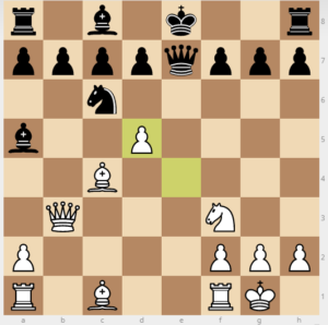 bobby fischer vs reuben fine evans gambit 7 dxc3 variation 11 exd5