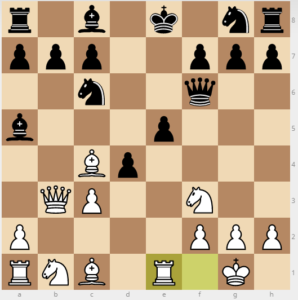 evans gambit Ba5 d6 variation move 10 re1
