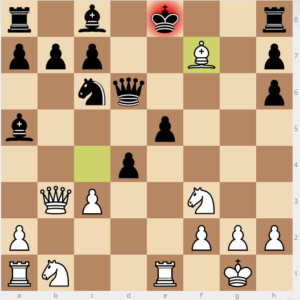 evans gambit Ba5 d6 variation move 13 Bxf7