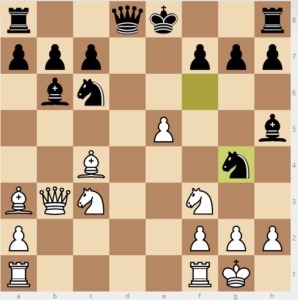 evans gambit Bb6 main 9 nf6 if Bg4 14 ng4