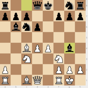 evans gambit Bb6 variation move 9 bg4