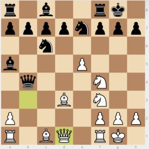 evans gambit dxc3 variation 14 Qd1