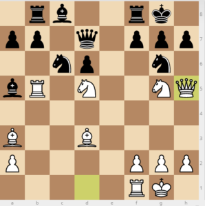 evans gambit dxc3 variation 21 qh5
